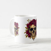 Glam Schedel Mok | Elegante Gotische Halloween Bek (Voorkant links)