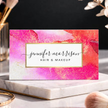 Glam Schrift Helder Roze Waterverf Nep Goudstof