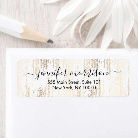 Glam Script Gold Confetti Etiket (Insitu)
