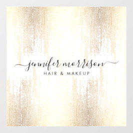 Glam Script Gold Confetti Raamsticker