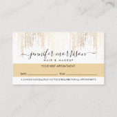 Glam Script Gold Confetti Rain Appointcard Klantenkaartje (Voorkant)