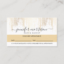 Glam Script Gold Confetti Rain Appointcard Klantenkaartje