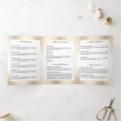 Glam Script Gold Confetti Rain Brochure Drieluik Kaart (Binnen)