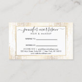 Glam Script Gold Confetti Rain Reference Visitekaartje (Achterkant)