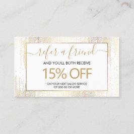 Glam Script Gold Confetti Rain Reference Visitekaartje