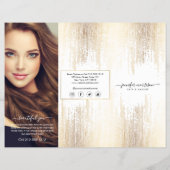 Glam Script Gold Confetti Rain Tri-Fold Brochure (Voorkant)