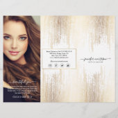 Glam Script Gold Confetti Rain Tri-Fold Brochure (Voorkant)
