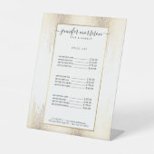 Glam Script Gold Confetti Reclamebord Met Voetstuk (Voorkant)
