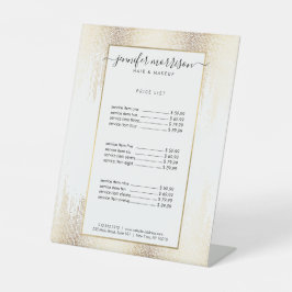 Glam Script Gold Confetti Reclamebord Met Voetstuk