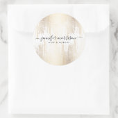 Glam Script Gold Confetti Ronde Sticker (Tas)