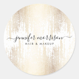 Glam Script Gold Confetti Ronde Sticker