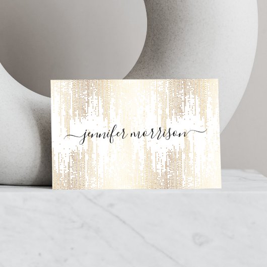 Glam Script Gold Confetti Visitekaartje