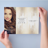 Glam Script Gouden Confetti Regen Drie-Voudige Bro Flyer (Hand)