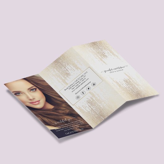 Glam Script Gouden Confetti Regen Drie-Voudige Bro Flyer