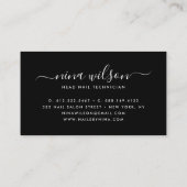 Glam script handtekening holografische roze glitte visitekaartje (Achterkant)