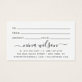 Glam script holografische rainbooglitter gift visitekaartje (Achterkant)