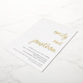 Glam Script Namen QR Code Huwelijk Luxe Echt Folie Uitnodiging (Gedraaid)