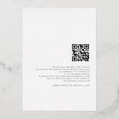 Glam Script Namen QR Code Trouw Luxe Echt Folie Uitnodiging (Achterkant)