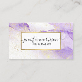 Glam Script Paarse Waterverf met Faux Gold Dust Visitekaartje