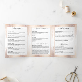 Glam Script Roos Gold Confetti Rain Brochure Drieluik Kaart