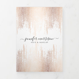 Glam Script Roos Gold Confetti Rain Brochure Drieluik Kaart