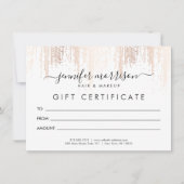 Glam Script Roos Gold Confetti Rain Cadeaukaart (Voorkant)