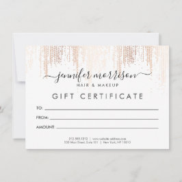 Glam Script Roos Gold Confetti Rain Cadeaukaart