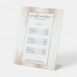Glam Script Roos Gold Confetti Rain Reclamebord Met Voetstuk