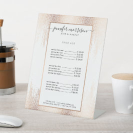 Glam Script Roos Gold Confetti Rain Reclamebord Met Voetstuk
