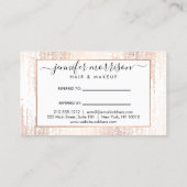 Glam Script Roos Gold Confetti Rain Reference Visitekaartje (Achterkant)