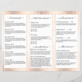 Glam Script Roze Goud Confetti Regen Drie-Voudig Flyer (Achterkant)