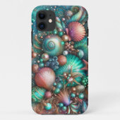 Glam Seashell Splendor Mint Coral Case-Mate iPhone Case (Achterkant)