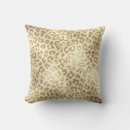 Glam Sepia Gold Animal Lampart Skin Luxury Kussen