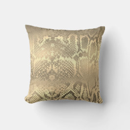 Glam Sepia Gold Animal Python Slanke Huid Kussen