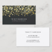 Glam Sequins | Chic Faux Gold Foil Visitekaartje (Voorkant / Achterkant)