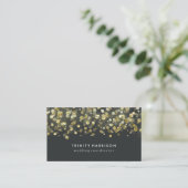 Glam Sequins | Chic Faux Gold Foil Visitekaartje (Staand voorkant)