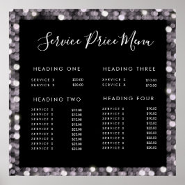 Glam Service Price List Menu Editable Print