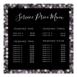 Glam Service Price List Menu Editable Print Perfect Poster