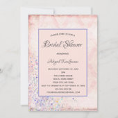 Glam Shabby Chic Pink White Paars Sparkles Bridal Kaart (Voorkant)