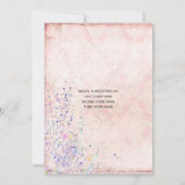 Glam Shabby Chic Pink White Paars Sparkles Bridal Kaart (Achterkant)