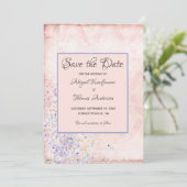 Glam Shabby Chic Roze Wit Paars Glitters Kaart (Staand voorkant)