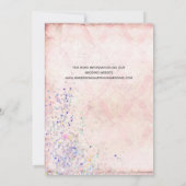 Glam Shabby Chic Roze Wit Paars Glitters Kaart (Achterkant)