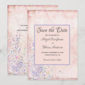 Glam Shabby Chic Roze Wit Paars Glitters Kaart (Voorkant / Achterkant)