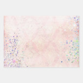 Glam Shabby Chic Roze Witte Sparkle Elegant Inpakpapier Vel (Voorkant)