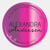 Glam Shiny Magenta Metallic Return Address Label (Voorkant)