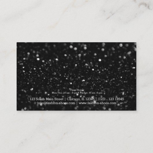 Glam Shoes op hoog niveau Visitekaartje (Achterkant)