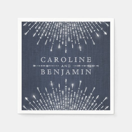 Glam Silglitter deco vintage bruiloft monogram Servet (Voorkant)