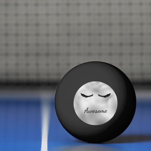 Glam Silver Black Eyelashes Geweldige, persoonlijk Pingpongbal (Net)