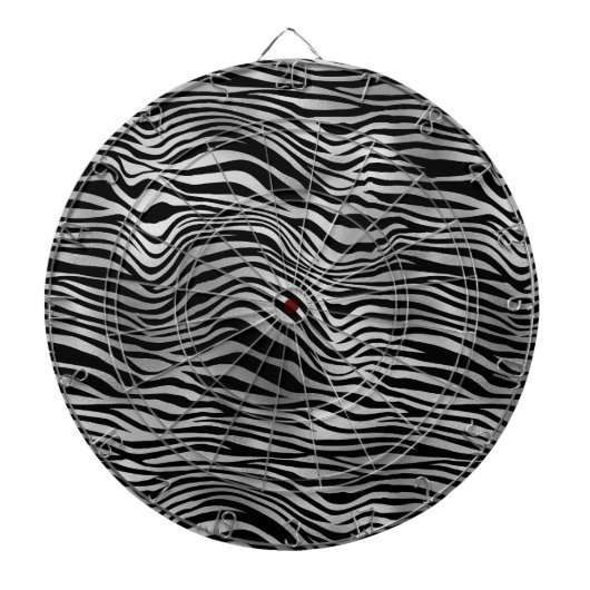 Glam Silver Black Zebra Print Dartbord (Voorkant)