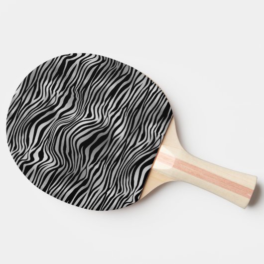 Glam Silver Black Zebra Print Tafeltennisbatje (Zijkant)